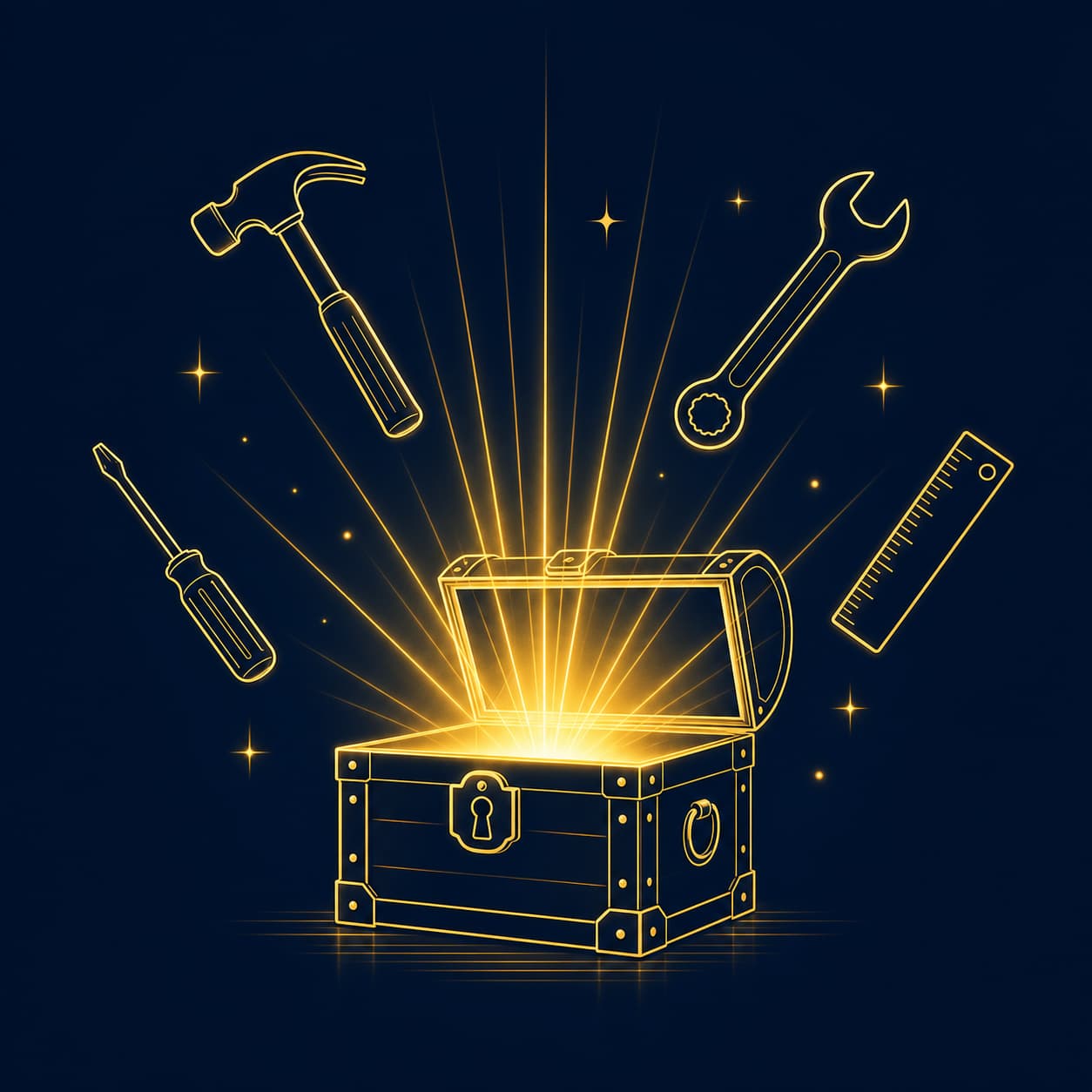 Illustration secret weapon Posts Google Business Profile - boîte à outils pour artisan BTP