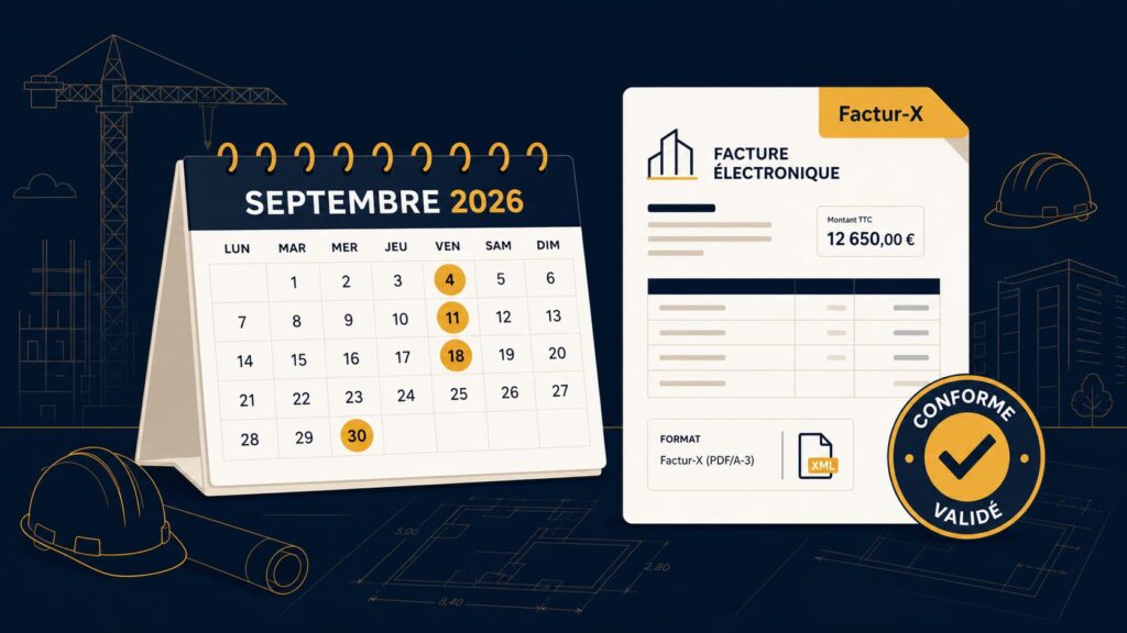 Échéance de la facturation électronique 2026 pour le bâtiment, format Factur-X